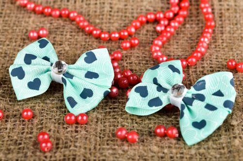 Barrettes cheveux Accessoires coiffure fait main 2 pcs rubans Cadeau pour fille - MADEheart.com