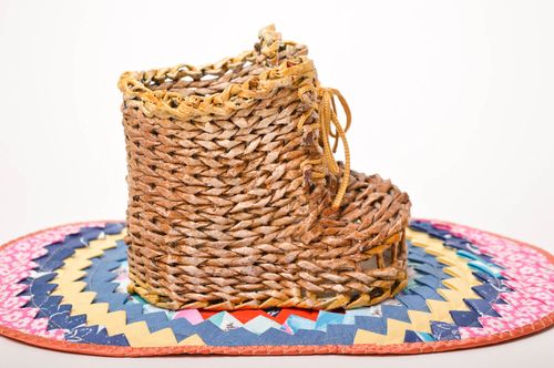 Handmade wicker basket home decor modern accessories home organizer ideas - MADEheart.com
