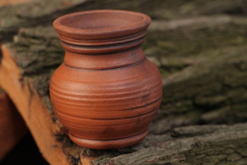 Kleine handmade Keramik Kanne für Soßen in Milchbrennen Technik - MADEheart.com