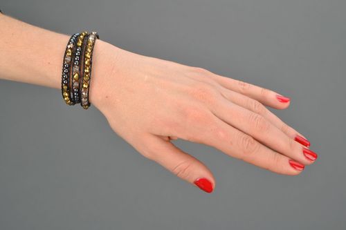 Bracelet en perles de pierres naturelles multirang - MADEheart.com