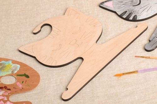 Handmade wooden hangers blank for creativity unique present for children - MADEheart.com