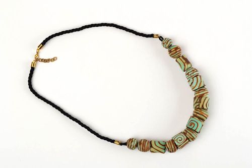 Handmade necklace polymer clay designer jewelry bead necklace for women - MADEheart.com