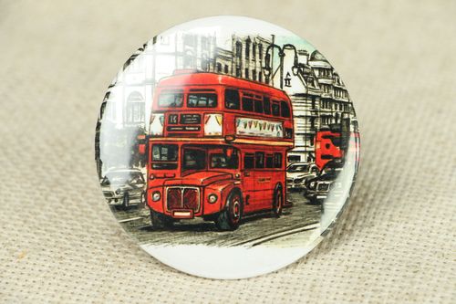 Miroir de poche fait main original petit rond cadeau pour femme Londres - MADEheart.com