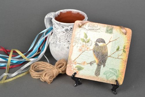 Pannello decorativo fatto a mano decorazione murale realizzato con decoupage - MADEheart.com