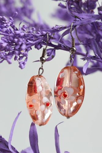 Boucles doreilles en verre Bijou fait main ovales élégantes Idée cadeau - MADEheart.com