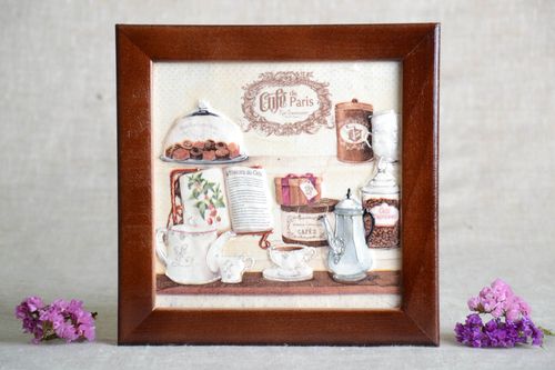 Unique handmade decoupage wall interior decoration designer picture coffee shop - MADEheart.com