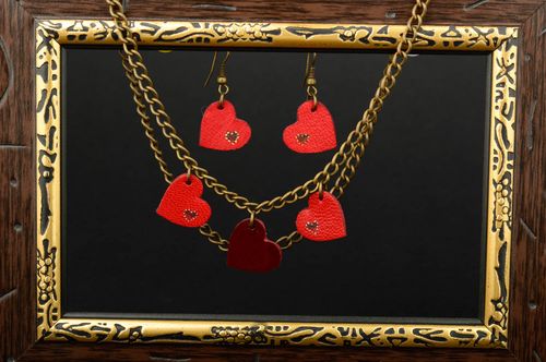 Juego de bisutería hecho a mano collar y pendientes accesorios para mujer - MADEheart.com