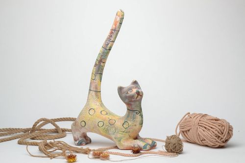 Figura artesanal Gato jovial - MADEheart.com