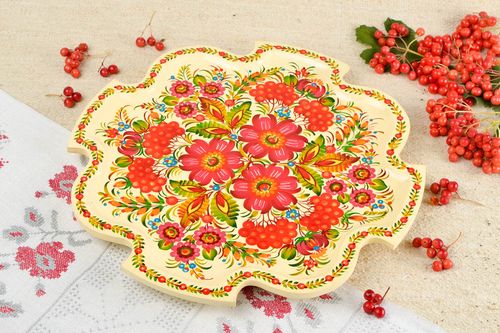 Unusual handmade wooden plate modern designs wall hanging decorative use only - MADEheart.com