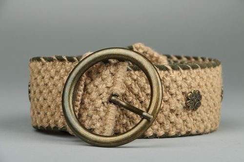 Cinturón trenzado de yute Flor - MADEheart.com