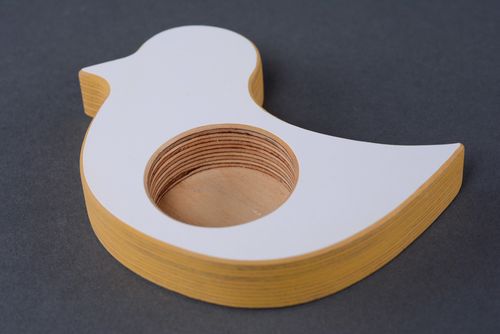 Handmade wooden candle holder in the shape of bird - MADEheart.com