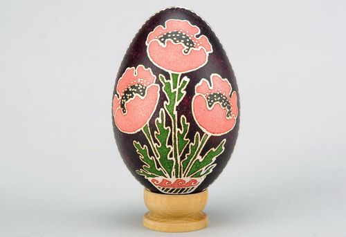 Painted egg Poppies - MADEheart.com