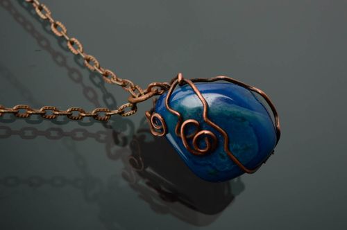 Colgante de cobre con ágata - MADEheart.com