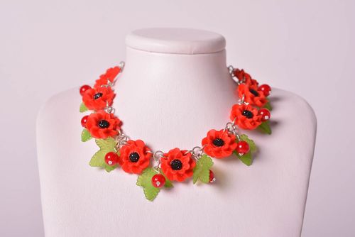 Polymer clay necklace handmade flower necklace fashion necklace women jewelry - MADEheart.com