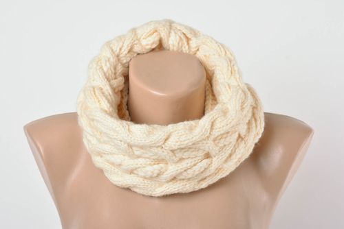 Warm woolen handmade knitted scarf bright beautiful womens winter accessory - MADEheart.com