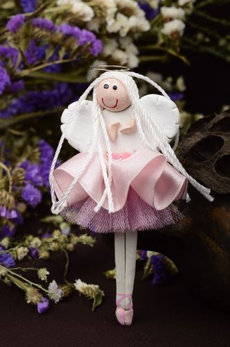 Cute doll handmade fridge magnet home talisman interior doll decorative use only - MADEheart.com