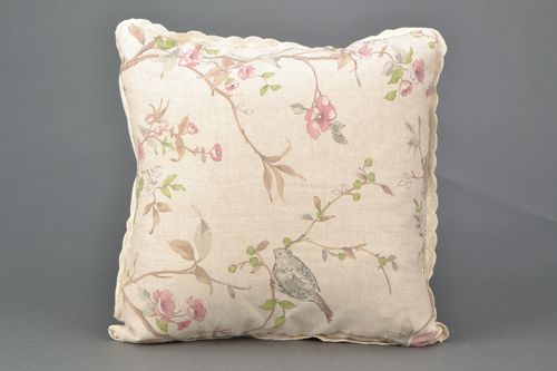 Soft cotton and polyamide cushion with removable pillowcase - MADEheart.com