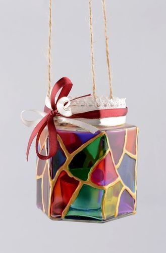 Portavelas de cristal hecho a mano decoración de hogar regalo original - MADEheart.com
