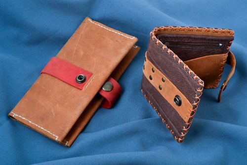 Handmade leather wallets 2 designer wallets handmade leather goods cool gifts - MADEheart.com