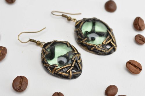 Pendientes de cristal y arcilla polimérica bisutería artesanal regalo original - MADEheart.com
