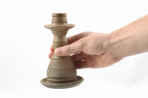 Bougeoir en terre cuite fait main - MADEheart.com