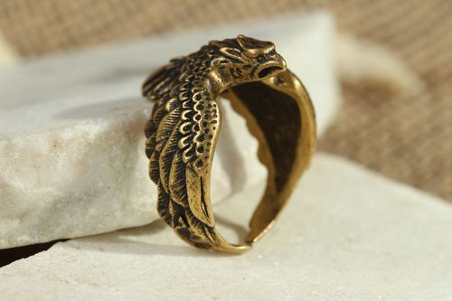 Bronze seal ring Falcon - MADEheart.com