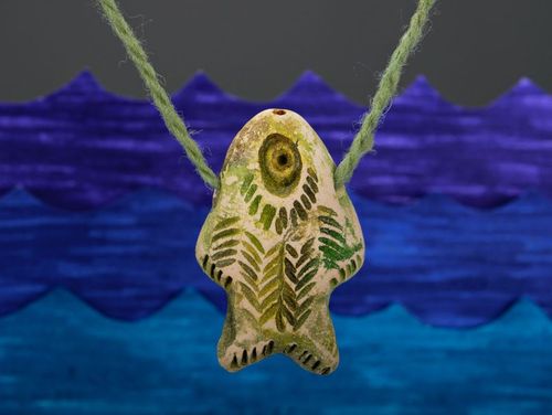 Ceramic pendant Vertical fish - MADEheart.com