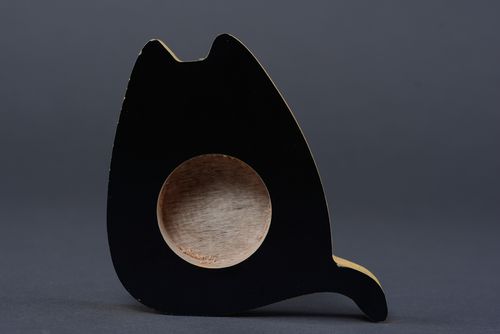 Candelabro de madera con forma de gato - MADEheart.com