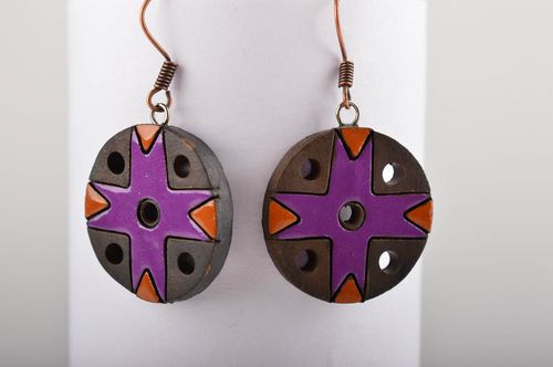 Pendientes hechos de material natural elegantes bisutería fina regalo original  - MADEheart.com