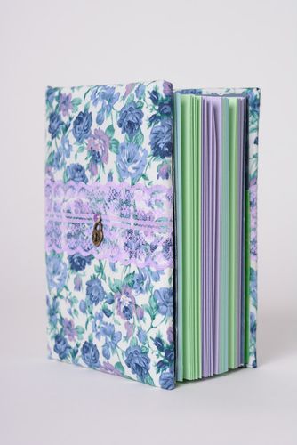 Beautiful stylish designer notebook with fabric cover handmade - MADEheart.com
