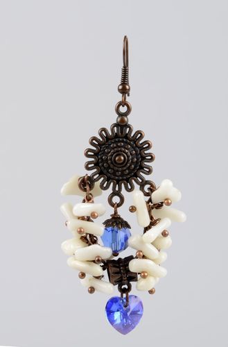 Handmade Naturstein Schmuck Ohrhänger Frauen Geschenk für Frauen schön Koralle - MADEheart.com
