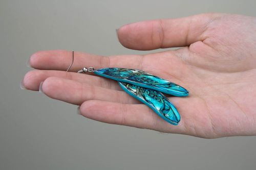 Boucles doreilles pendantes en pâte polymère - MADEheart.com