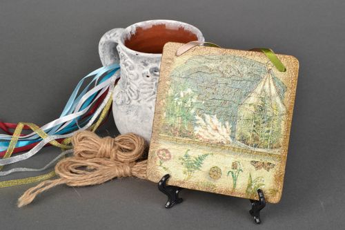 Pannello decorativo fatto a mano decorazione murale realizzato con decoupage - MADEheart.com