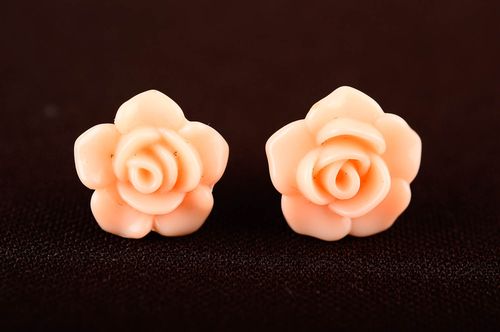 Handmade plastic tender jewelry unusual stud earrings beautiful earrings - MADEheart.com