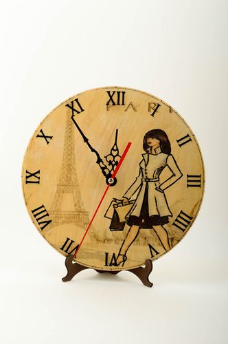 Красивые часы ручной работы часы для дома с принтом настенные часы из дерева - MADEheart.com