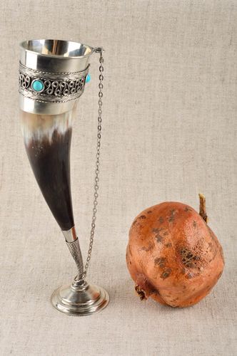 Handgemachtes Geschirr Trink Horn Tisch Deko Geschenk für Männer 300 ml schön - MADEheart.com