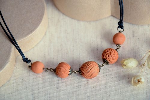 Ceramic necklace handmade necklace eco friendly jewelry decorative pottery - MADEheart.com