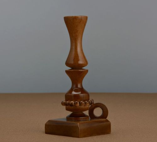 Dark wooden candlestick - MADEheart.com
