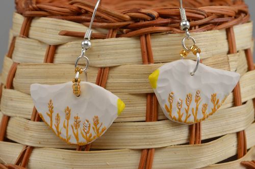 Handmade plastic earrings polymer clay ideas fashion accessories gift ideas - MADEheart.com