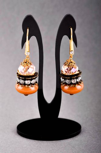 Handmade earrings designer accessory unusual gift long earrings with charms - MADEheart.com