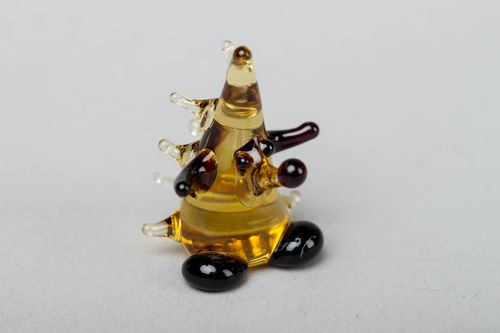 Small lampwork glass figurine of hedgehog - MADEheart.com