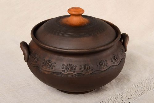 Handmade ceramic pot kitchen supplies pottery works home goods table setting - MADEheart.com