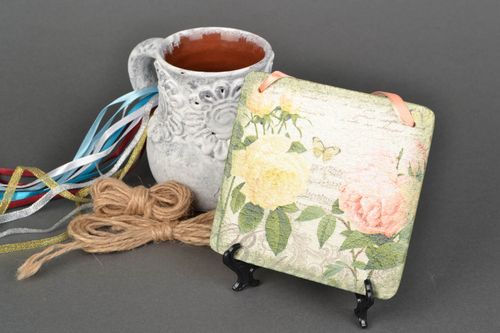 Pannello in decoupage fatto a mano decorazione da parete elemento decorativo - MADEheart.com