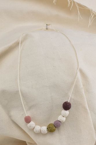 Handmade designer necklace accessory on lace beautiful unusual jewelry - MADEheart.com