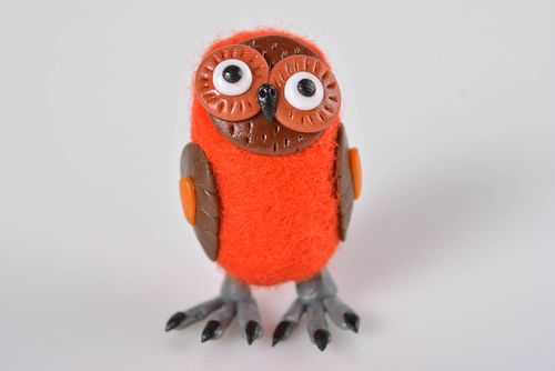 Handmade Kuscheltier Eule Geschenk für Kinder Haus Deko aus Wolle gefilzt - MADEheart.com