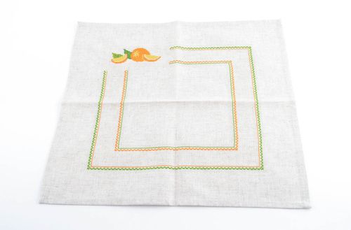 Unusual handmade table napkin cross stitch embroidery decorative use only - MADEheart.com