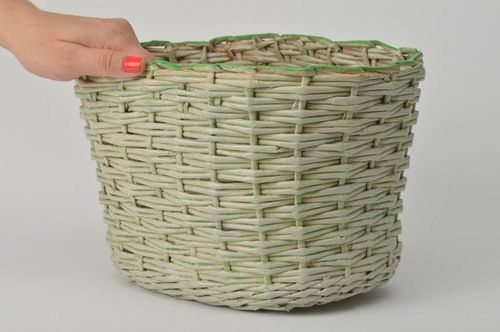 Roomy handmade basket woven present basket decoupage ideas cute basket - MADEheart.com