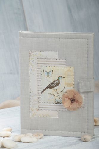 Handmade designer notebook with soft cover scrapbook designs gift ideas - MADEheart.com