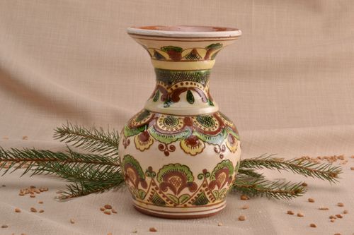6 inches ceramic green&white vase décor 1,3 lb - MADEheart.com