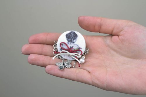 Polymer clay brooch Butterfly - MADEheart.com
